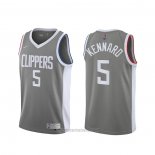 Camiseta Los Angeles Clippers Luke Kennard #5 Earned 2020-21 Gris