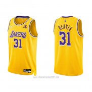Camiseta Los Angeles Lakers Austin Reaves #31 75th Anniversary 2021-22 Amarillo