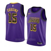 Camiseta Los Angeles Lakers Demarcus Cousins #15 Ciudad 2019-20 Violeta