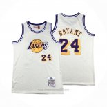 Camiseta Los Angeles Lakers Kobe Bryant #24 Mitchell & Ness Chainstitch Crema