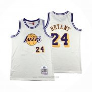 Camiseta Los Angeles Lakers Kobe Bryant #24 Mitchell & Ness Chainstitch Crema
