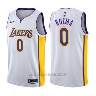 Camiseta Los Angeles Lakers Kyle Kuzma #0 2017-18 Blanco