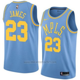 Camiseta Los Angeles Lakers Lebron James #23 Classic 2017-18 Azul