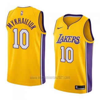 Camiseta Los Angeles Lakers Sviatoslav Mykhailiuk #10 Icon 2018 2019 Amarillo