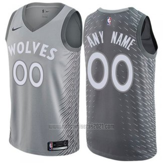 Camiseta Minnesota Timberwolves Personalizada Ciudad 2017-18 Gris