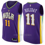 Camiseta New Orleans Pelicans Holiday #11 Ciudad 2017-18 Violeta