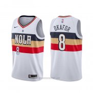 Camiseta New Orleans Pelicans Jahlil Okafor #8 Earned Blanco