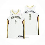 Camiseta New Orleans Pelicans Zion Williamson #1 Association Autentico 2020-21 Blanco