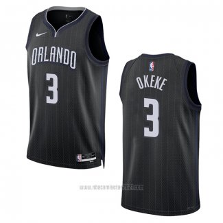 Camiseta Orlando Magic Chuma Okeke #3 Ciudad 2022-23 Negro