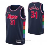 Camiseta Philadelphia 76ers Ben Paul Millsap #31 Ciudad 2021-22 Azul