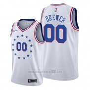 Camiseta Philadelphia 76ers Corey Brewer #00 2018-19 Blanco