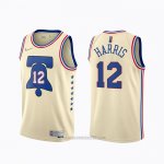 Camiseta Philadelphia 76ers Tobias Harris #12 Earned 2020-21 Crema