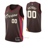 Camiseta Portland Trail Blazers Carmelo Anthony #00 Ciudad 2020-21 Marron