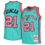 Camiseta San Antonio Spurs Tim Duncan #21 Mitchell & Ness 1998-99 Verde