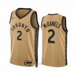 Camiseta Toronto Raptors Jalen Mcdaniels #2 Ciudad 2023-24 Oro