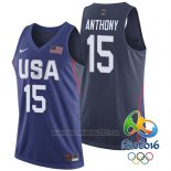 Camiseta USA 2016 Carmelo Anthony #15 Azul