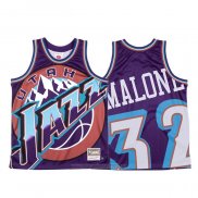 Camiseta Utah Jazz Karl Malone #32 Mitchell & Ness Big Face Violeta