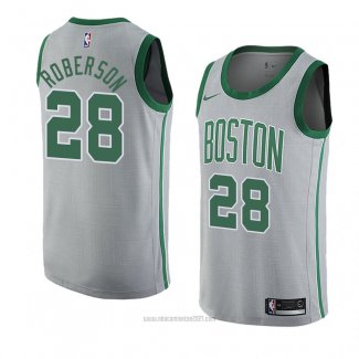Camiseta Boston Celtics Jeff Roberson #28 Ciudad 2018-19 Gris