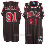 Camiseta Chicago Bulls Dennis Rodman #91 Retro Negro