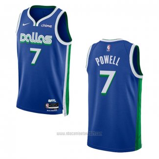 Camiseta Dallas Mavericks Dwight Powell #7 Ciudad 2022-23 Azul