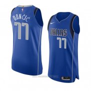 Camiseta Dallas Mavericks Luka Doncic #77 Icon Autentico Azul