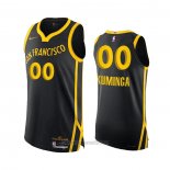 Camiseta Golden State Warriors Jonathan Kuminga #00 Ciudad Autentico 2023-24 Negro