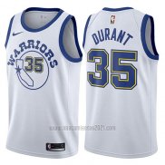 Camiseta Golden State Warriors Kevin Durant #35 Blanco 2017-18