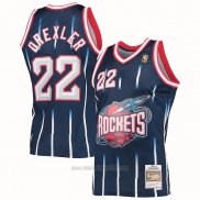 Camiseta Houston Rockets Clyde Drexler #22 Mitchell & Ness 1996-97 Azul