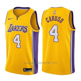 Camiseta Los Angeles Lakers Alex Caruso #4 Icon 2017-18 Oro