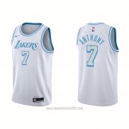 Camiseta Los Angeles Lakers Carmelo Anthony #7 Ciudad 2020-21 Blanco