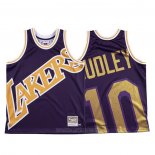 Camiseta Los Angeles Lakers Jared Dudley #10 Mitchell & Ness Big Face Violeta