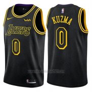 Camiseta Los Angeles Lakers Kyle Kuzma #0 Ciudad Negro