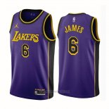 Camiseta Los Angeles Lakers LeBron James #6 Statement 2022-23 Violeta