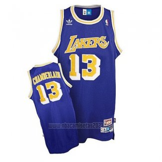 Camiseta Los Angeles Lakers Wilt Chamberlain #13 Retro Violeta