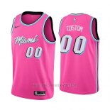 Camiseta Miami Heat Personalizada Earned 2018-19 Rosa