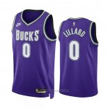 Camiseta Milwaukee Bucks Damian Lillard #0 Classic 2022-23 Violeta