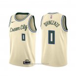 Camiseta Milwaukee Bucks Donte Divincenzo #0 Ciudad Crema