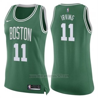 Camiseta Mujer Boston Celtics Kyrie Irving #11 Icon 2017-18 Verde