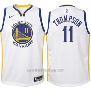 Camiseta Nino Golden State Warriors Klay Thompson #11 2017-18 Blanco