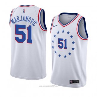 Camiseta Philadelphia 76ers Boban Marjanovic #51 Earned 2018-19 Blanco