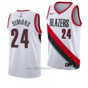 Camiseta Portland Trail Blazers Anfernee Simons #24 Association 2018 Blanco