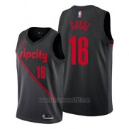 Camiseta Portland Trail Blazers Pau Gasol #16 Ciudad 2019 Negro