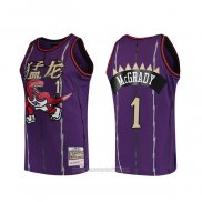 Camiseta Toronto Raptors Tracy Mcgrady #1 Mitchell & Ness 1998-99 Violeta