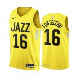 Camiseta Utah Jazz Simone Fontecchio #16 Icon 2022-23 Amarillo