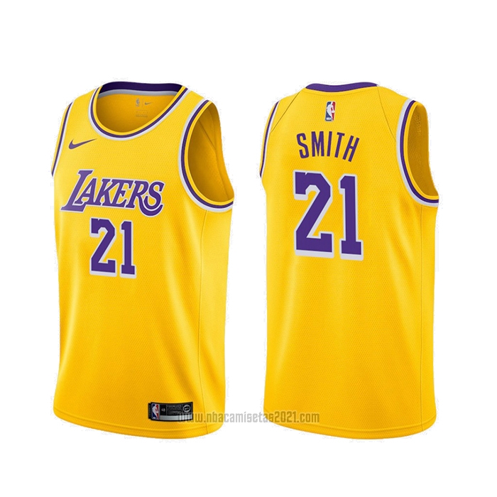 infierno hacerte molestar regular Camiseta Los Angeles Lakers J.r. Smith #21 Icon 2020 Amarillo Baratas