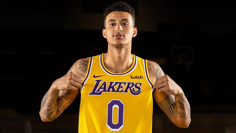 Camiseta Los Angeles Lakers Kyle Kuzma #0 Icon 2018 Oro